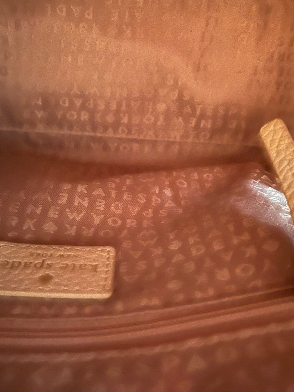 kate spade tan patterned satin interior - Picture 3 of 4